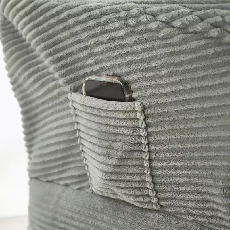 Sillón reclinable ergonómico con otomana para sala de estar y espacios pequeños - Estructura de acero y bolsillo lateral sofá reclinable