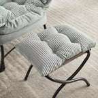 Sillón reclinable ergonómico con otomana para sala de estar y espacios pequeños - Estructura de acero y bolsillo lateral sofá reclinable