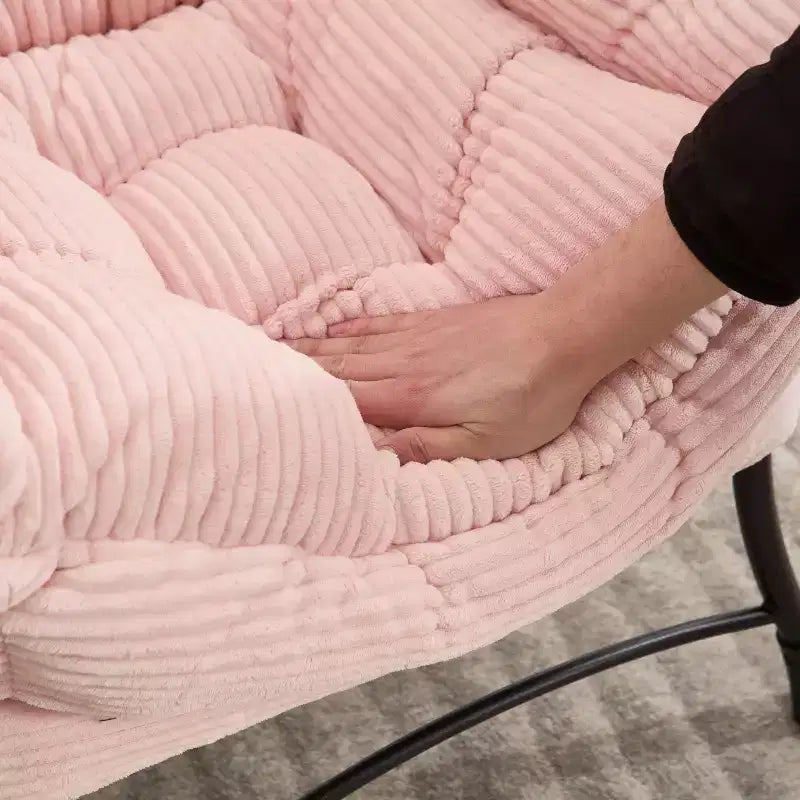 Sillón reclinable ergonómico con otomana para sala de estar y espacios pequeños - Estructura de acero y bolsillo lateral sofá reclinable