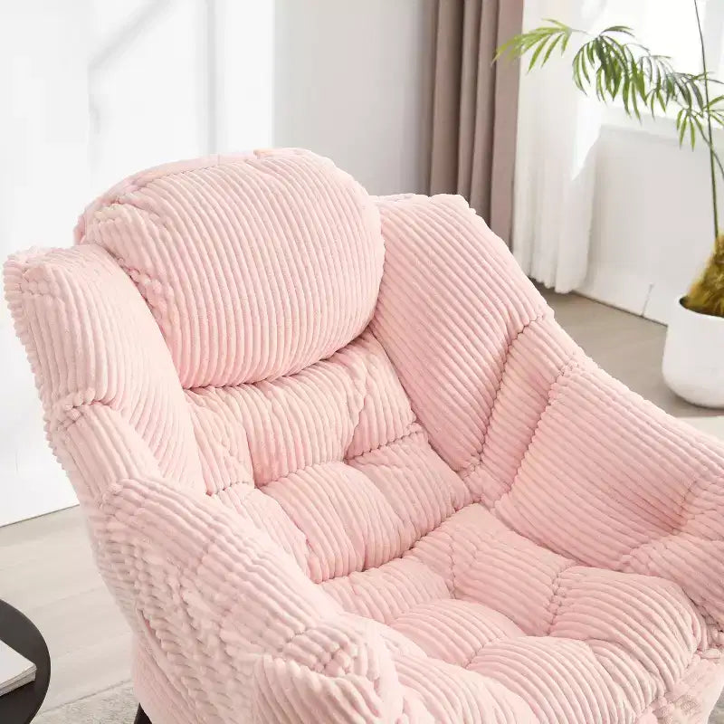 Sillón reclinable ergonómico con otomana para sala de estar y espacios pequeños - Estructura de acero y bolsillo lateral sofá reclinable
