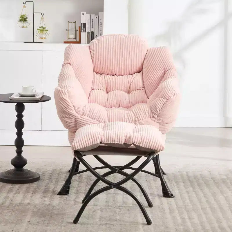 Sillón reclinable ergonómico con otomana para sala de estar y espacios pequeños - Estructura de acero y bolsillo lateral sofá reclinable