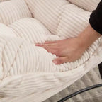 Sillón reclinable ergonómico con otomana para sala de estar y espacios pequeños - Estructura de acero y bolsillo lateral sofá reclinable