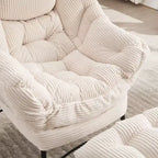Sillón reclinable ergonómico con otomana para sala de estar y espacios pequeños - Estructura de acero y bolsillo lateral sofá reclinable