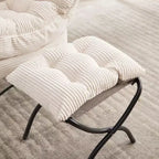 Sillón reclinable ergonómico con otomana para sala de estar y espacios pequeños - Estructura de acero y bolsillo lateral sofá reclinable