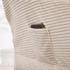 Sillón reclinable ergonómico con otomana para sala de estar y espacios pequeños - Estructura de acero y bolsillo lateral sofá reclinable