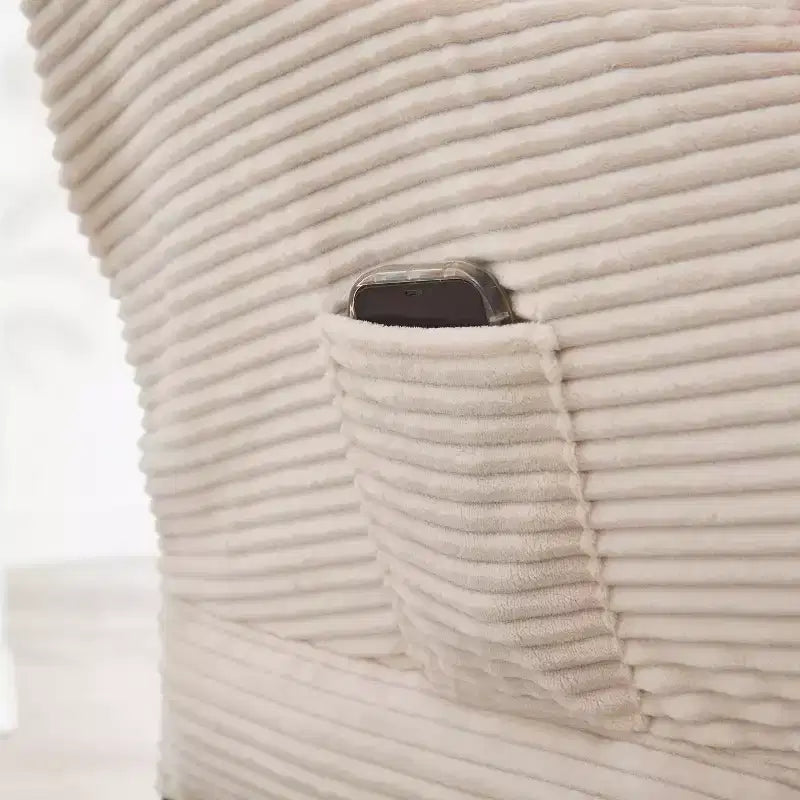 Sillón reclinable ergonómico con otomana para sala de estar y espacios pequeños - Estructura de acero y bolsillo lateral sofá reclinable