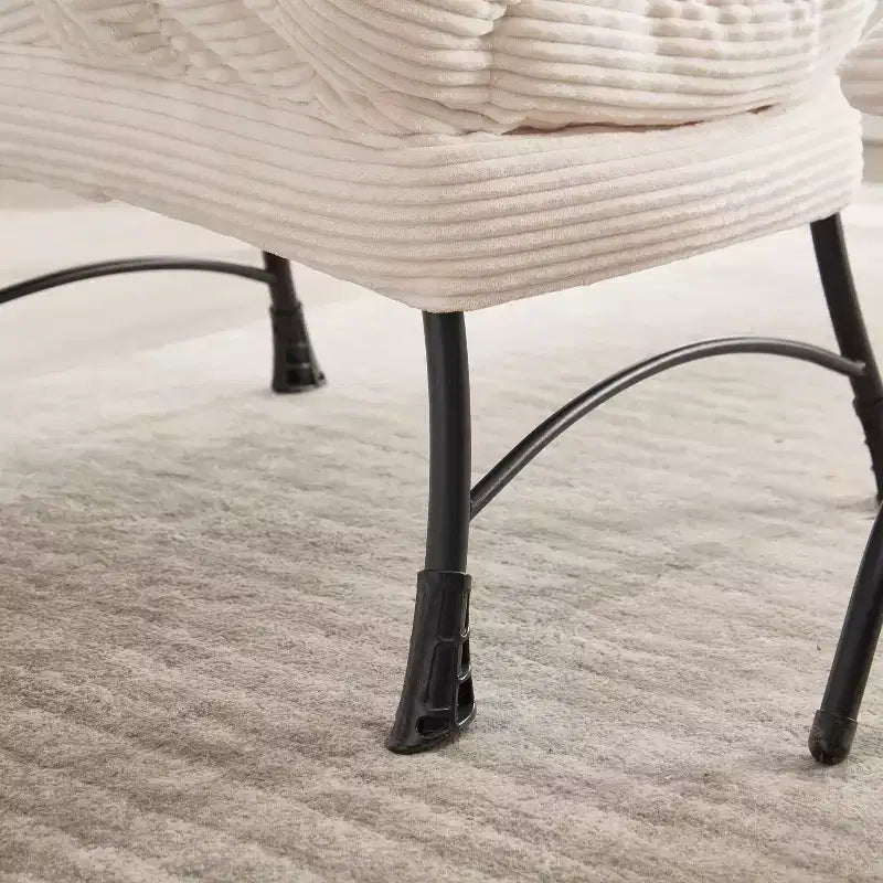 Sillón reclinable ergonómico con otomana para sala de estar y espacios pequeños - Estructura de acero y bolsillo lateral sofá reclinable