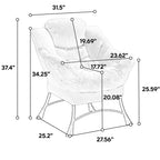 Sillón reclinable ergonómico con otomana para sala de estar y espacios pequeños - Estructura de acero y bolsillo lateral sofá reclinable