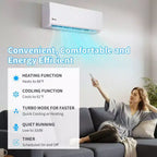 Karl Home 2-Zone 38000 BTU 20 SEER2 Mini Split Air Conditioner with Heat Pump (18K+24K)