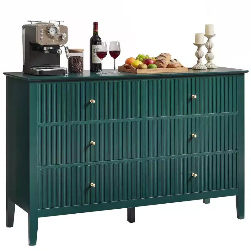 Cómoda moderna de 6 cajones con estrías