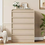 Modern Arched 5 Drawer Dining Table Dresser, Curved Edge Design, Freestanding Cabinet, for Dining Room, Bedroom, Living Room