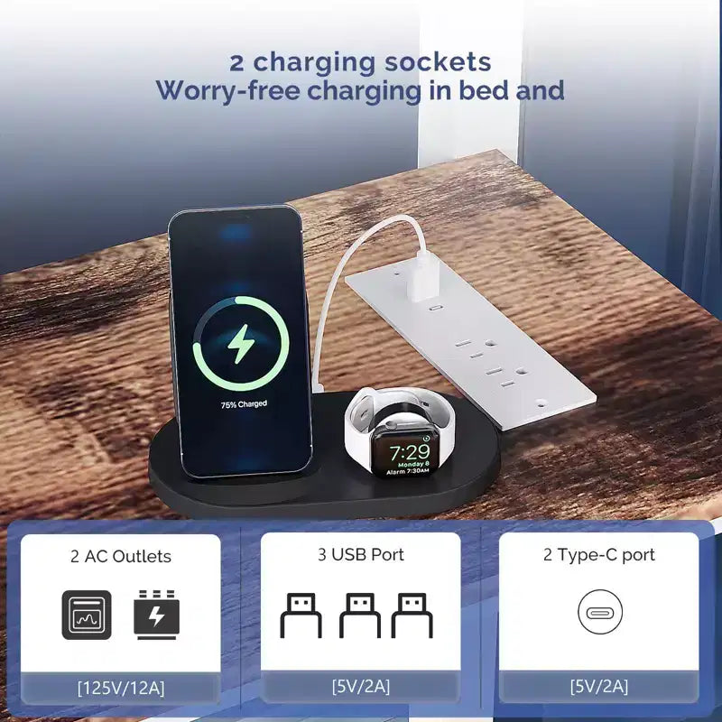 Karl Home Cama alta individual negra con escritorio, litera con 7 cajones de almacenamiento y luz LED