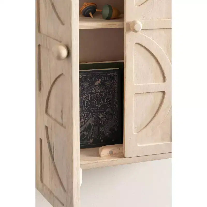 Armario de pared de madera Kate y Laurel Galliene, 22x7x28 blanqueado