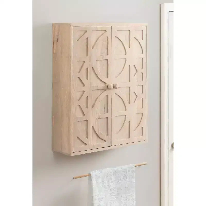 Armario de pared de madera Kate y Laurel Galliene, 22x7x28 blanqueado