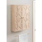 Armario de pared de madera Kate y Laurel Galliene, 22x7x28 blanqueado