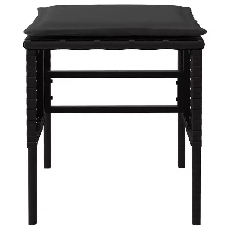 vidaXL Juego de 4 taburetes de jardín pequeños modulares de ratán sintético negro