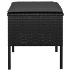 vidaXL Juego de 4 taburetes de jardín pequeños modulares de ratán sintético negro
