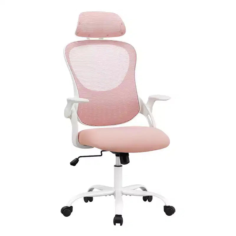 Silla de oficina ergonómica de malla de respaldo alto JIONJOY - Reposacabezas ajustable, reposabrazos abatibles, respaldo de malla transpirable, silla giratoria para el hogar y la oficina