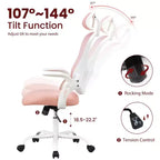 Silla de oficina ergonómica de malla de respaldo alto JIONJOY - Reposacabezas ajustable, reposabrazos abatibles, respaldo de malla transpirable, silla giratoria para el hogar y la oficina