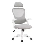 Silla de oficina ergonómica de malla de respaldo alto JIONJOY - Reposacabezas ajustable, reposabrazos abatibles, respaldo de malla transpirable, silla giratoria para el hogar y la oficina