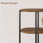 47.2 Mesa Consola, Diseño Industrial de Metal de 3 Niveles, Mesa de Entrada Funcional, Estilo Retro Rústico para Entrada, Sala de Estar, Cocina y Comedor