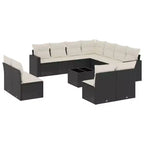 vidaXL Patio Sofa Set Black and Cream White