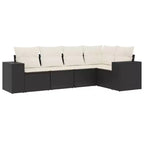 vidaXL Garden Sofa Set Black PE rattan Large Modular