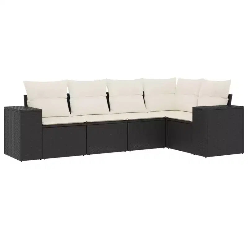 vidaXL Garden Sofa Set Black PE rattan Large Modular