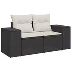 vidaXL Conjunto de sofás de jardín de ratán PE negro, modular grande
