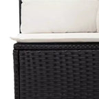 vidaXL Conjunto de sofás de jardín de ratán PE negro, modular grande