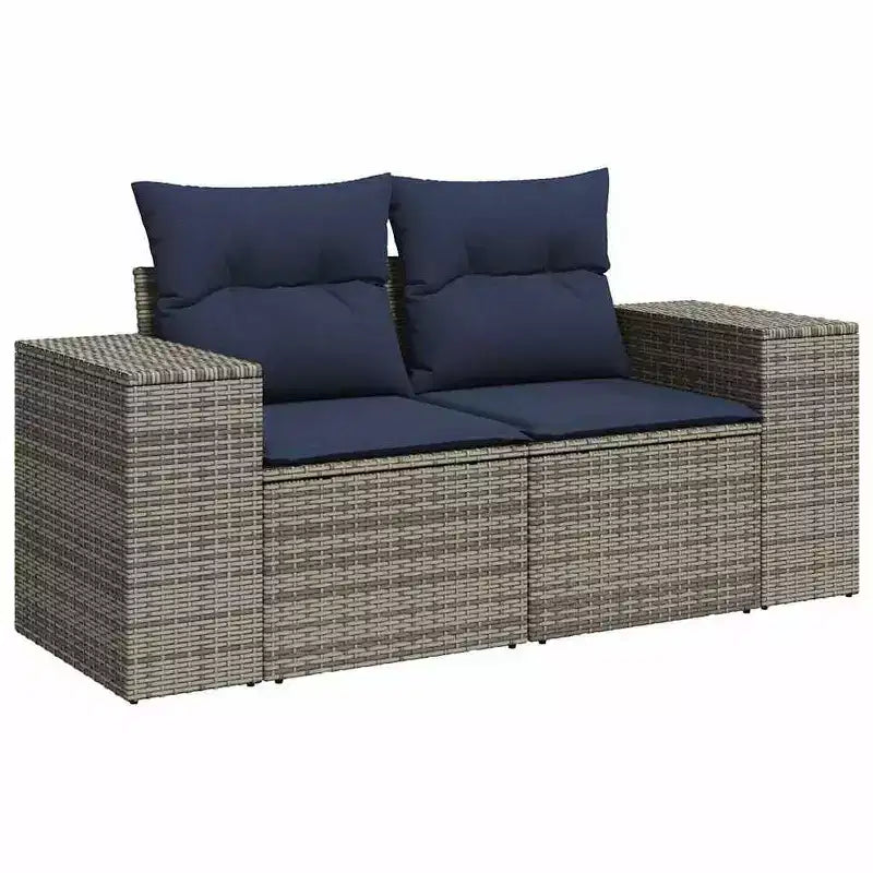 vidaXL Conjunto de Sofás de Exterior Madera Maciza de Acacia y Poliéster Natural