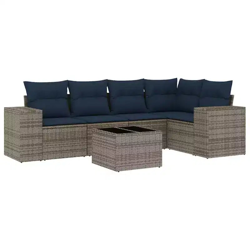 vidaXL Outdoor Sofa Set Solid Acacia Wood and Polyester Natural