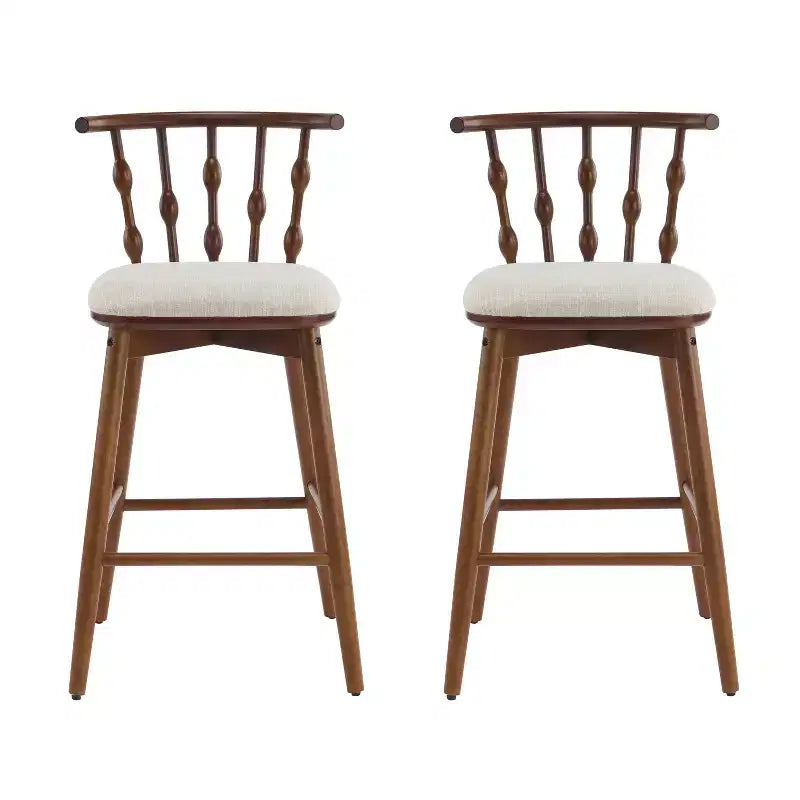 Taburetes de bar tapizados de madera de caucho modernos Doria de Christopher Knight Home (Juego de 2)
