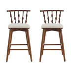 Taburetes de bar tapizados de madera de caucho modernos Doria de Christopher Knight Home (Juego de 2)