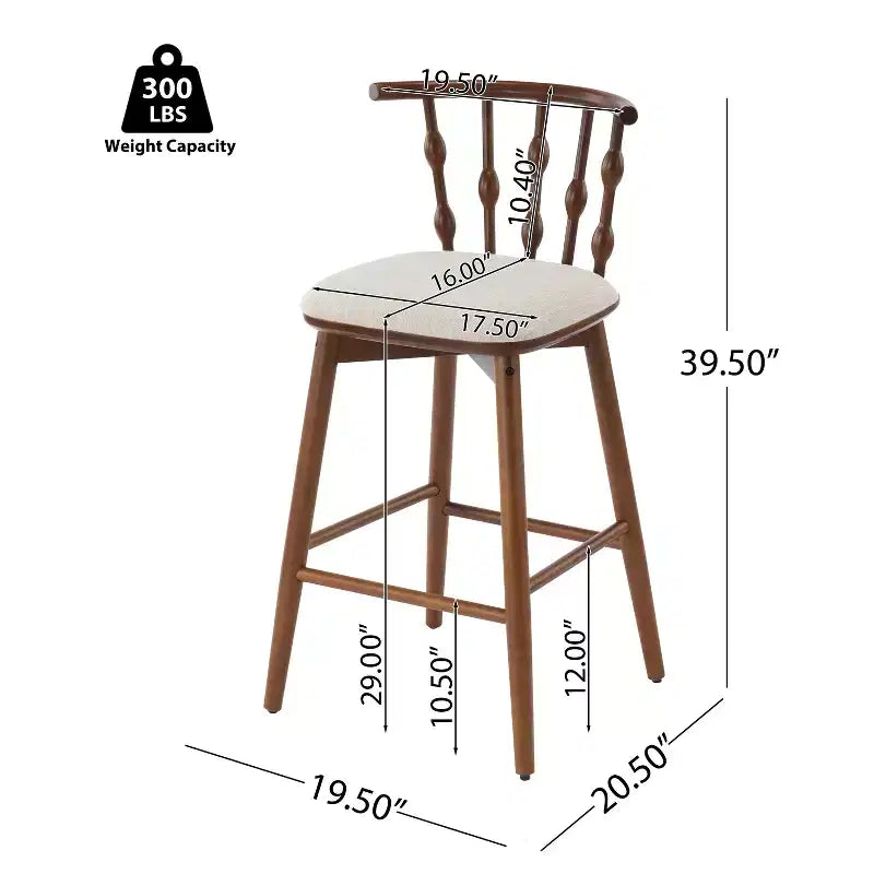 Taburetes de bar tapizados de madera de caucho modernos Doria de Christopher Knight Home (Juego de 2)