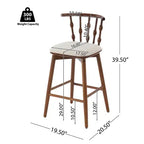 Taburetes de bar tapizados de madera de caucho modernos Doria de Christopher Knight Home (Juego de 2)