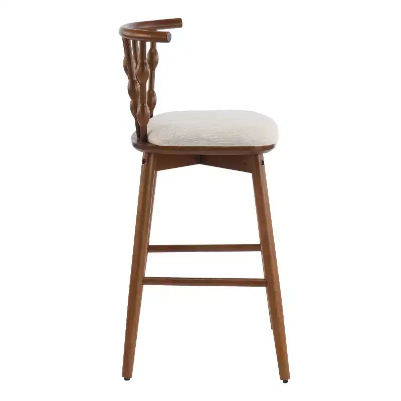 Taburetes de bar tapizados de madera de caucho modernos Doria de Christopher Knight Home (Juego de 2)