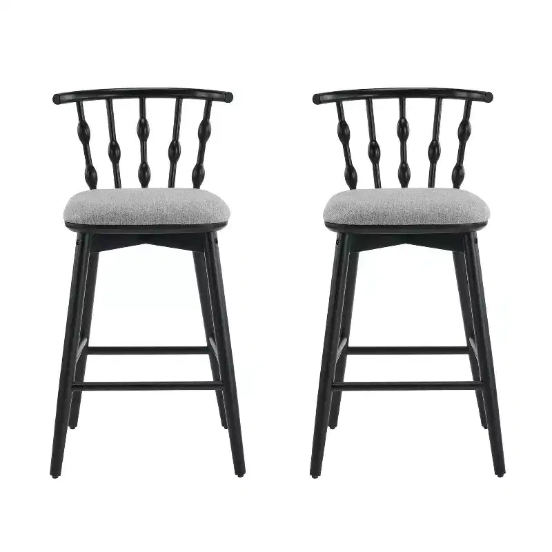 Taburetes de bar tapizados de madera de caucho modernos Doria de Christopher Knight Home (Juego de 2)