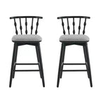 Taburetes de bar tapizados de madera de caucho modernos Doria de Christopher Knight Home (Juego de 2)