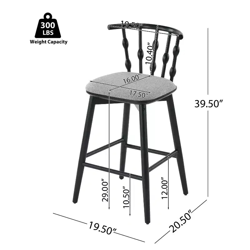 Taburetes de bar tapizados de madera de caucho modernos Doria de Christopher Knight Home (Juego de 2)