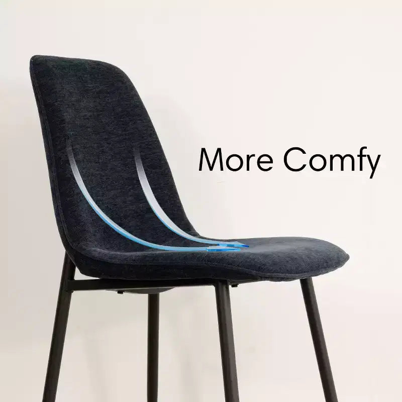 Juego de comedor redondo de 5 piezas con 4 sillas tapizadas, mesa de cocina con pedestal negra para espacios pequeños-Panipeachy