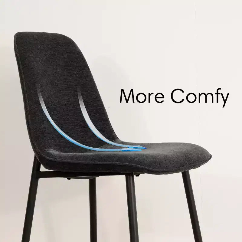 Juego de comedor redondo de 5 piezas con 4 sillas tapizadas, mesa de cocina con pedestal negra para espacios pequeños-Panipeachy