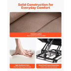 VEVOR Sillón reclinable eléctrico, motor dual, silla elevadora eléctrica ancha mediana con calor y masaje para personas mayores, ajuste de posición infinita, marrón