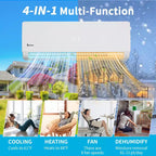 Karl Home 3-Zone 28000 BTU 20 SEER2 Mini Split Air Conditioner with Heat Pump (12K+12K+12K)