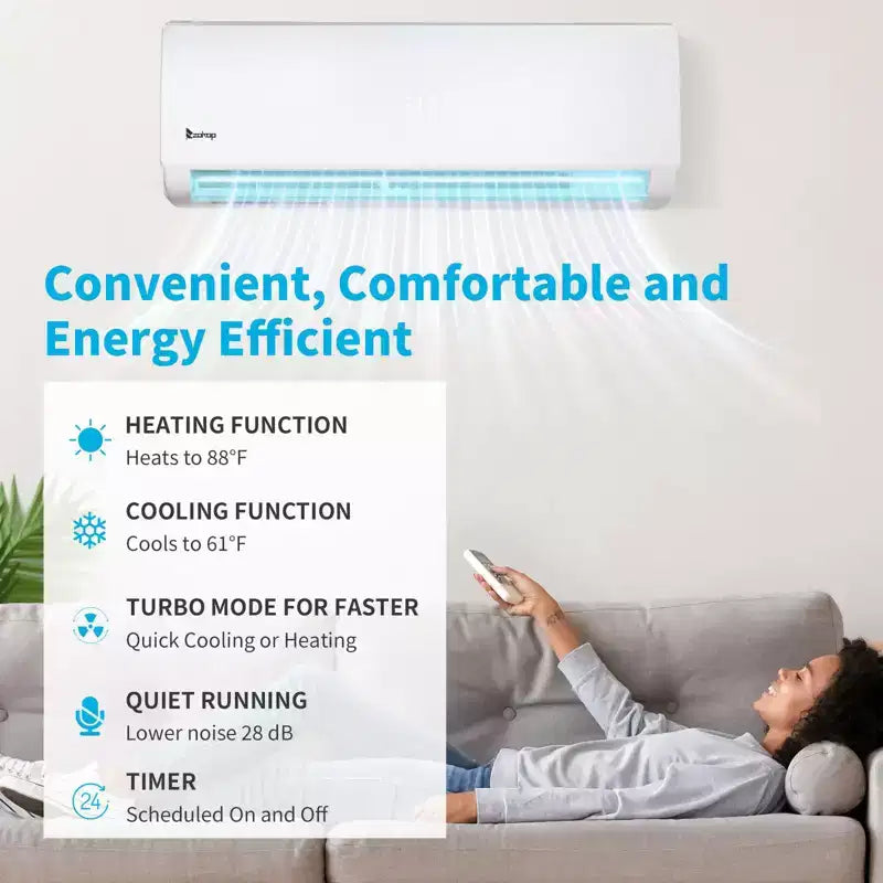 Karl Home 3-Zone 28000 BTU 20 SEER2 Mini Split Air Conditioner with Heat Pump (12K+12K+12K)