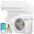 Karl Home 2-Zone 28000 BTU 20 SEER2 Mini Split Air Conditioner with Heat Pump (9K+18K)