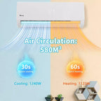Karl Home 20 SEER2 12,000 BTU 1 Ton Ductless Mini Split Air Conditioner with Heat Pump 208/230V