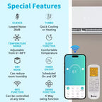Karl Home 3-Zone 38000 BTU 20 SEER2 Mini Split Air Conditioner with Heat Pump (12K+12K+18K)