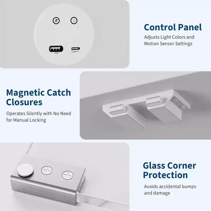 Vitrina de Cristal de 4 Niveles con Luces LED, Vitrina de Coleccionismo con Puertos de Carga y Sensor de Movimiento, Estantes de Almacenamiento para Coleccionables