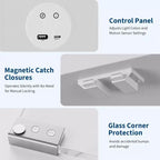 Vitrina de Cristal de 4 Niveles con Luces LED, Vitrina de Coleccionismo con Puertos de Carga y Sensor de Movimiento, Estantes de Almacenamiento para Coleccionables